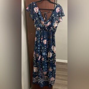 Maurices Navy Floral Maxi Dress